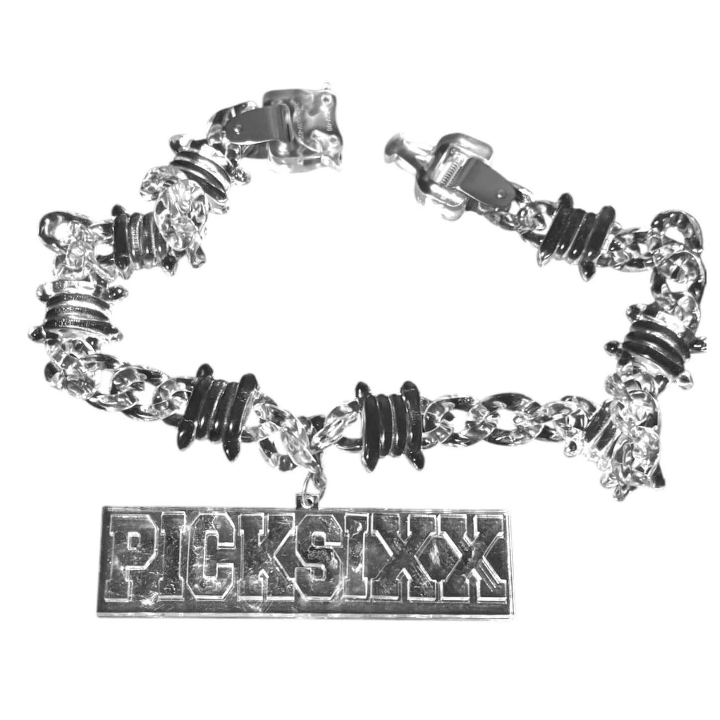Skeleton Stitched Barbed Wire Chain