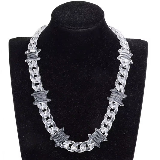 Skeleton Stitched Barbed Wire Chain